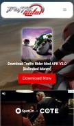 How trafficridergame.net looks like on a mobile device such as an iPhone.