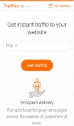 How traffics.io looks like on a mobile device such as an iPhone.