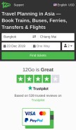 How trainbusferry.com looks like on a mobile device such as an iPhone.