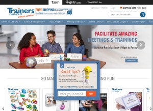 How trainerswarehouse.com looks like on a tablet such as an iPad.