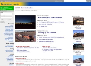 How trainorders.com looks like on a tablet such as an iPad.