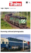 How trainsmag.com looks like on a mobile device such as an iPhone.