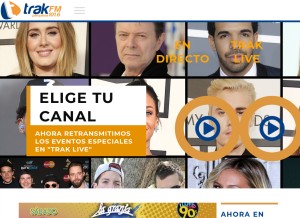 How trakfm.com looks like on a tablet such as an iPad.