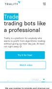 How trality.com looks like on a mobile device such as an iPhone.