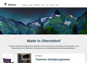 How tramino.de looks like on a tablet such as an iPad.