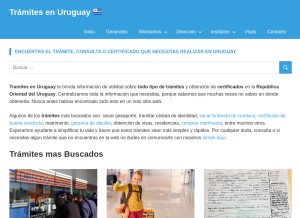 How tramitesenuruguay.com looks like on a tablet such as an iPad.