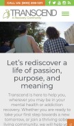 How transcendrecoverycommunity.com looks like on a mobile device such as an iPhone.