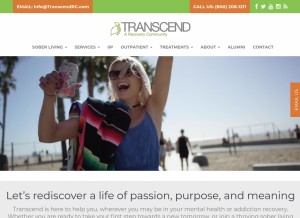 How transcendrecoverycommunity.com looks like on a tablet such as an iPad.