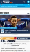 How transfermarkt.de looks like on a mobile device such as an iPhone.