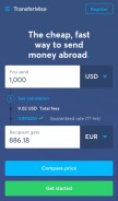 How transferwise.com looks like on a mobile device such as an iPhone.