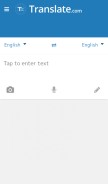 How translate.com looks like on a mobile device such as an iPhone.