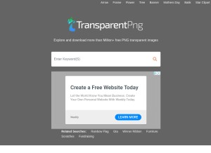 How transparentpng.com looks like on a tablet such as an iPad.