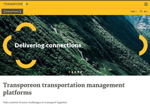 How transporeon.com looks like on a tablet such as an iPad.