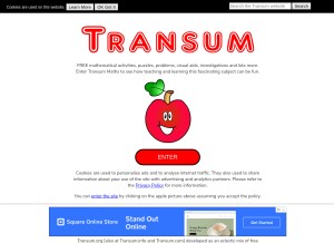 How transum.org looks like on a tablet such as an iPad.
