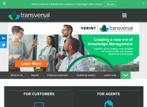 How transversal.com looks like on a tablet such as an iPad.
