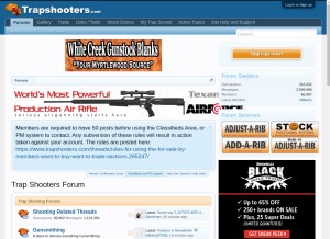 How trapshooters.com looks like on a tablet such as an iPad.