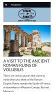 How traveladdicts.net looks like on a mobile device such as an iPhone.