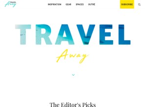 How travelaway.me looks like on a tablet such as an iPad.