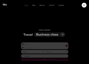 How travelbusinessclass.com looks like on a tablet such as an iPad.