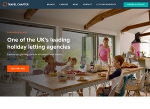 How travelchapter.com looks like on a tablet such as an iPad.