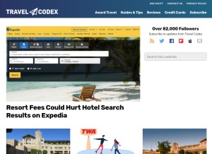 How travelcodex.com looks like on a tablet such as an iPad.