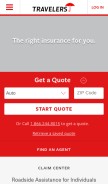 How travelers.com looks like on a mobile device such as an iPhone.