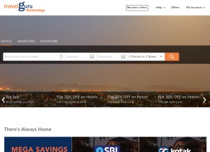 How travelguru.com looks like on a tablet such as an iPad.