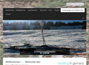 How travellingingermany.com looks like on a tablet such as an iPad.