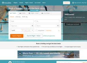 How travellink.com looks like on a tablet such as an iPad.
