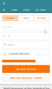 How travellink.no looks like on a mobile device such as an iPhone.