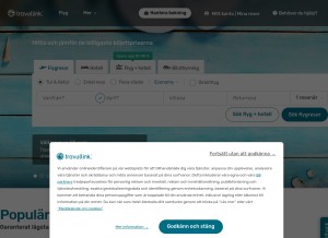 How travellink.se looks like on a tablet such as an iPad.