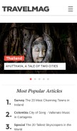 How travelmag.com looks like on a mobile device such as an iPhone.