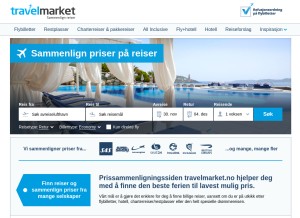 How travelmarket.no looks like on a tablet such as an iPad.