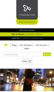 How travelonbags.com looks like on a mobile device such as an iPhone.