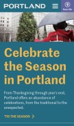 How travelportland.com looks like on a mobile device such as an iPhone.