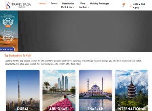 How travelsaga.com looks like on a tablet such as an iPad.