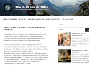 How traveltoadventures.com looks like on a tablet such as an iPad.