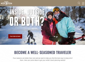 How travelwisconsin.com looks like on a tablet such as an iPad.
