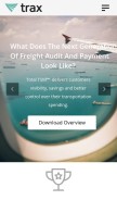 How traxtech.com looks like on a mobile device such as an iPhone.