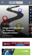 How treasuryandrisk.com looks like on a mobile device such as an iPhone.