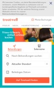 How treatwell.at looks like on a mobile device such as an iPhone.