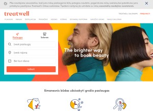 How treatwell.lt looks like on a tablet such as an iPad.