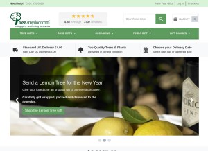 How tree2mydoor.com looks like on a tablet such as an iPad.