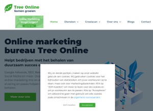 How treeonline.nl looks like on a tablet such as an iPad.