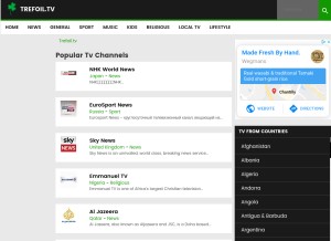How trefoil.tv looks like on a tablet such as an iPad.
