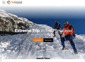 How trekcentralnepal.com looks like on a tablet such as an iPad.