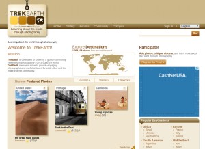 How trekearth.com looks like on a tablet such as an iPad.