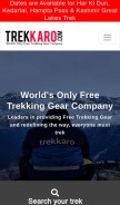 How trekkaro.com looks like on a mobile device such as an iPhone.