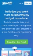 How trello.com looks like on a mobile device such as an iPhone.
