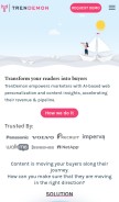 How trendemon.com looks like on a mobile device such as an iPhone.